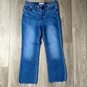 Madewell Cali Demi-Boot sizes 28 Blue Jeans Raw Hem